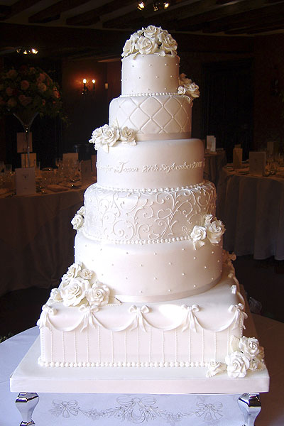 Vintage Wedding cake with sugar flowers